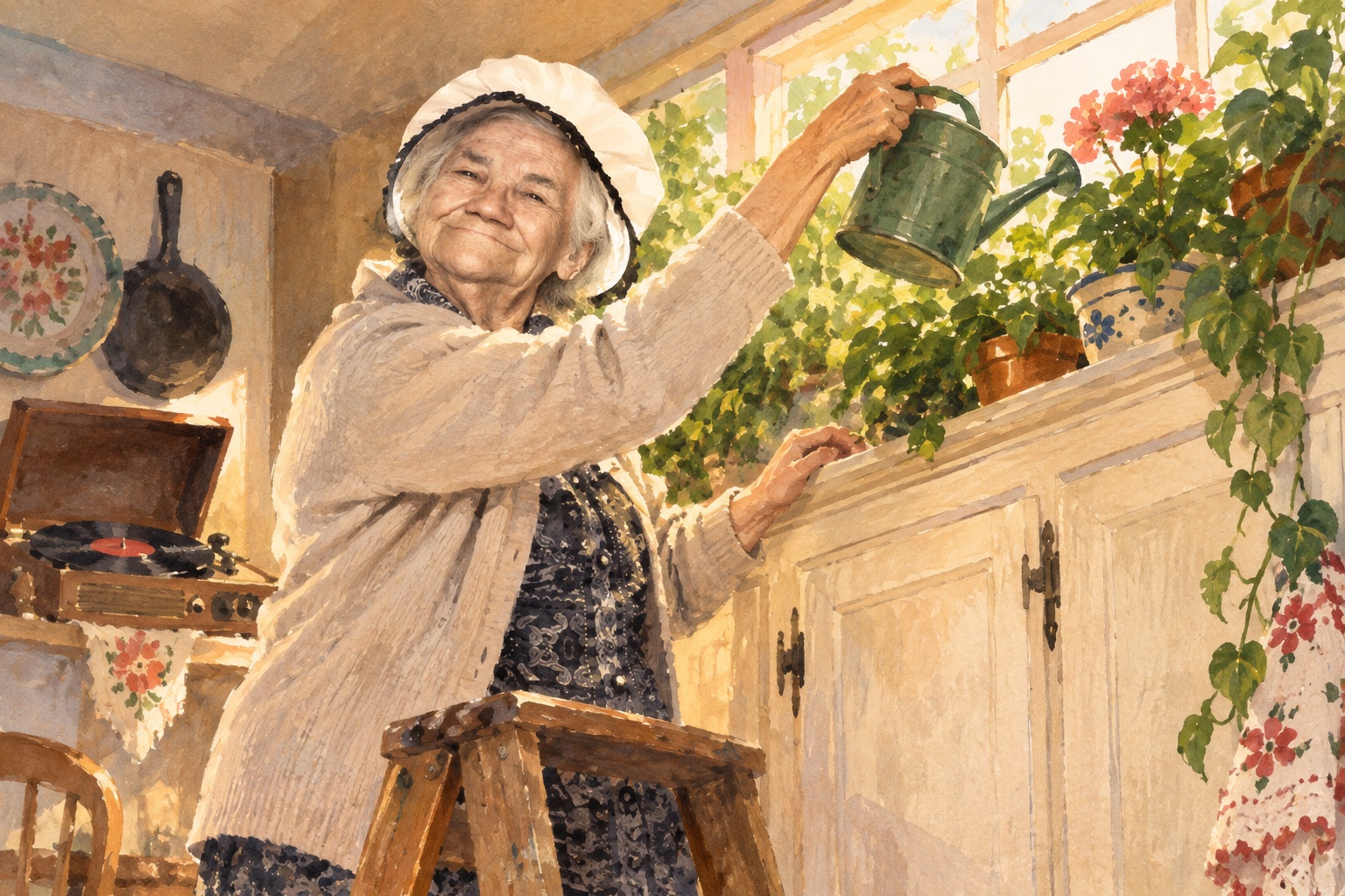 Watercolor illustration inspired by “Remembering my grandmother… Eula Mae Rowe Johnson”.